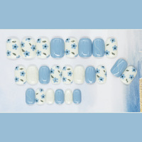 Vente en gros directe usine 24 pièces Faux ongles à presser motif floral 'Island Garden' Prêts à poser Personnalisation disponible Dropshipping disponible