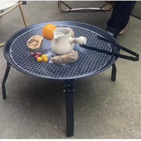Barbecue au charbon de bois pliable IKW, design compact et léger, portable, à 3 pieds, en métal, pour le camping, le jardin, les barbecues en famille, foyer, brasero