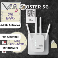 Extensor de WiFi de 5 GHz y 2.4 GHz, Amplificador de Señal de 1200 Mbps, Amplificador de Red Interior/Exterior, Puerto Ethernet, 1200 Mbps, Red IP Doméstica 4G 5G