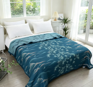Jeté matelassé en coton biologique <span class=keywords><strong>vert</strong></span> Water Charm pour <span class=keywords><strong>lit</strong></span> et canapé, toutes saisons, écologique, moderne - Product Image 3