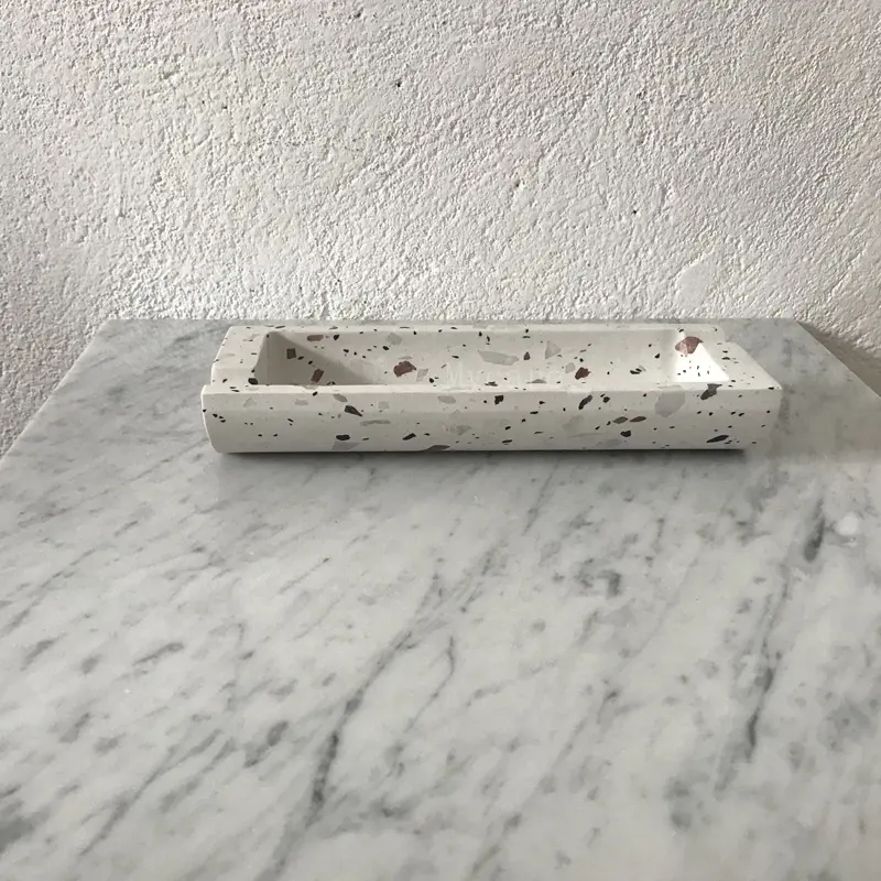 New design Nordic rectangle cement Terrazzo ashtray home office used cigar ashtray