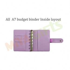 Couverture de planificateur en cuir avec logo personnalisé A7 classeur à 6 anneaux classeur en cuir pour budget classeur portefeuille carnet planificateur organisateur petit classeur pour billets - Product Image 6