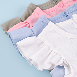 Abito di lino per bambina manica svolazzante in pizzo per bambini in cotone biologico vestiti personalizzati per bambini abiti con volant <span class=keywords><strong>primavera</strong></span> estate - Product Image 4