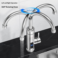 Robinet chauffe-eau électrique moderne en acier inoxydable 304 sans réservoir avec affichage numérique LED pour évier de cuisine domestique
