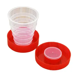 यात्रा पोर्टेबल प्लास्टिक दूरबीन वापस लेने योग्य बंधनेवाला तह कप के लिए आउटडोर डेरा डाले हुए teacups
