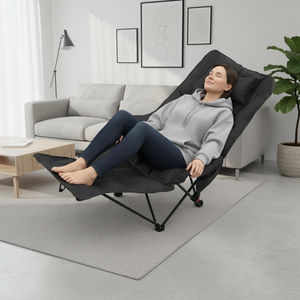 Chaise de jardin pliable professionnelle ultralégère avec repose-jambes extensible, inclinable à trois positions, cadre métallique moderne, tendance 2026 - Product Image 3