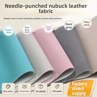 Cuir PU brossé suédé de 0,45 mm d'épaisseur avec support en spunlace ; Motif uni pour doublure de boîte à cosmétiques, albums photo, carnets
