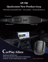 Boîte CarPlay sans fil Ai Box CP-708 4+64G/8+128G Deux apparence QCOM6225 8 cœurs Système Android 13.0 GPS intégré