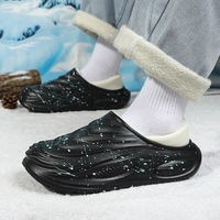 Chaussons d'hiver doux et épais en peluche pour hommes, chauds, antidérapants, respirants, légers, en tissu de laine et coton, amovibles et confortables pour la maison