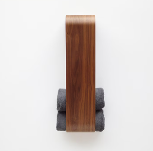 Toallero de <span class=keywords><strong>baño</strong></span> de <span class=keywords><strong>madera</strong></span> curvo 202406, estante de almacenamiento de <span class=keywords><strong>toallas</strong></span> de mano de <span class=keywords><strong>madera</strong></span>, toallero de ducha de spa montado en la pared - Product Image 3