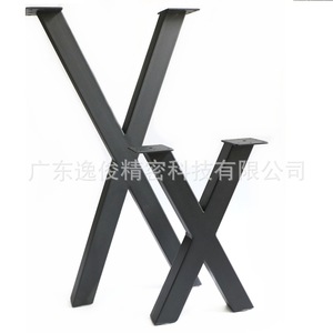 Modern X-Shaped Table Frame Carbon Steel Black Heavy Duty Office Furniture Leg Support Commercial Use - Product Image 3
