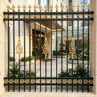 Valla de Acero Decorativa de Alta Gama con Punta de Lanza, Barrera de Seguridad Metálica Tubular Moderna para Paisajes, Tamaño Personalizado