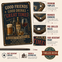 Affiches murales personnalisées pour garage, bar, style rétro vintage, bière, vin, cocktail, pub, en métal vieilli pour la décoration murale de la maison ou du café