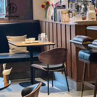 Ensemble de table et de chaises de restaurant en bois de chêne stratifié, style moderne chinois, pour café commercial, idéal pour les boutiques de café et de thé en Chine