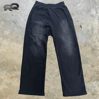 Pantalon de survêtement homme OEM sur mesure, style vintage délavé et vieilli, coupe ample à jambe large, taille élastique, décontracté et décontracté pour le streetwear