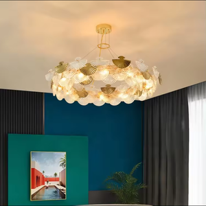 Zeal <b>Lighting</b> Luxury <b>LED</b> Crystal Chandelier <b>for</b> Villa Apartment Gold Ceiling Remote Adjustable Height <b>for</b> <b>Living</b> <b>Room</b> Cake Table - Product Image 2