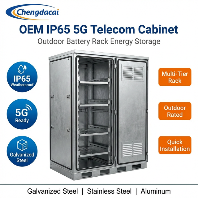 Weatherproof IP65 Outdoor Telecom 5G Energy Storage Battery Rack Galvanized Steel Custom Sheet Metal Cabinet