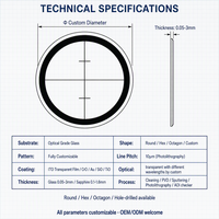 Lentille oculaire optique en verre photolithographique à motif personnalisé, revêtement métallique, 90 % de transmission, découpe laser