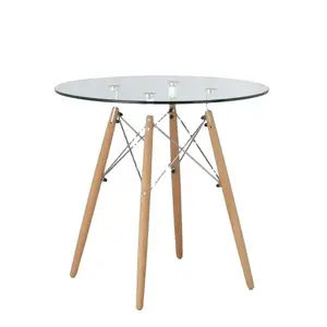 Tavolo da pranzo moderno in legno massello ristorante moderno in legno massello tavolo rotondo dinig con colore nero sedia di vetro sedia rettangolare