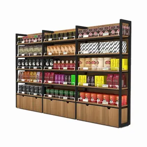 木质化妆品展示柜货架自由站立化妆店展示架设计