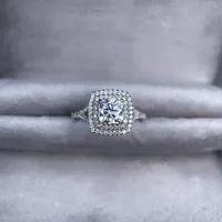 MUSHAN Luxus-Schmuck 925 Sterling Silber Ringband für Damen GRA-Zertifizierter Moissanit Diamant Smaragd D-Farbe Ringe Feiner Schmuck