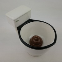 Mug en céramique amusant en forme de toilette 301-400ml, tasse à café fantaisie avec poignée, boîte en carton optionnelle en forme de caca