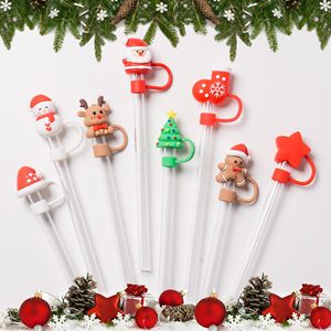 Fundas de Silicona Navideñas para Vasos, Tapas Protectoras para Pajitas de 10 mm (0.4 pulgadas), Accesorios para Pajitas - Product Image 3