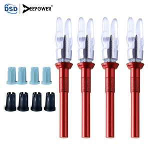 DSD & DEEPOWER Embouts de flèches LED lumineux .166 avec bagues pour arc, ajustement universel pour calibres .204/.245, en plastique pour le tir - Product Image 1