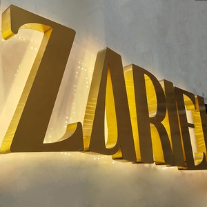 Tùy chỉnh ngoài trời backlit <span class=keywords><strong>Led</strong></span> <span class=keywords><strong>signage</strong></span> vàng 3D dấu hiệu kinh doanh với logo cho bên ngoài xây dựng - Product Image 2