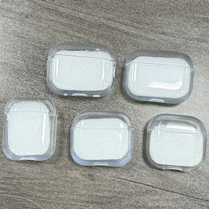 Fundas para Auriculares <span class=keywords><strong>Airpods</strong></span> 3 4 con Mosquetón, Diseño Dividido <span class=keywords><strong>de</strong></span> TPU para <span class=keywords><strong>Airpods</strong></span> Pro2 3, Funda Protectora Transparente para Auriculares - Product Image 1