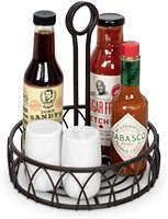 Twist Stand Steel Spice Condiment Caddy Wall-Mounted Rust-Resistant Seasoning Sauce Holder for Restaurants Coffee Stations