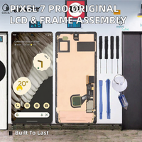 Écran LCD et numériseur 100 % originaux pour Google Pixel 7 Pro GP4BC GE2AE, assemblage complet avec cadre et câble flexible d'empreintes digitales