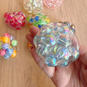Style Colorful <b>Beads</b> Squeeze Toy Handmade Ball Rattle Ball Burst Ball Sound Control Stress Relief Vent Ball Mixed Style - Product Image 1