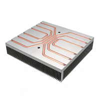 Dissipateur thermique en aluminium haute puissance à ailettes rainurées avec caloduc en cuivre intégré, dissipateur thermique personnalisé pour module de puissance EV à onduleur IGBT