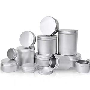 Aluminum <b>Tin</b> <b>Candle</b> Jars Custom Sizes (5g-120g) Screw Cap Packaging Silver Gold Black White - Product Image 5