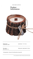 Bougie parfumée en soja à la cire d'arbre naturelle, mèche en bois, forme de tronc rustique, aromathérapie, parfum d'ambiance pour la maison, décoration pour chambre et salon
