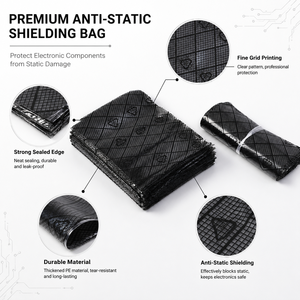 Bolsas ESD Planas Antiestáticas de PE Negro Personalizadas con Impresión de Gravura y Serigrafía para Chips Semiconductores Electrónicos - Product Image 6