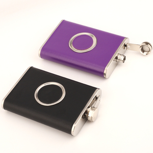 Termo telescópico de acero inoxidable para <span class=keywords><strong>vino</strong></span>, bote portátil de 8oz para envolver cuero, creativa, para Whisky, con taza plegable - Product Image 5