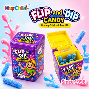 Bonbons en gros personnalisés sous marque privée, très demandés, bâtonnets de bonbons gélifiés DIY à faire tourner, saveur fruitée, pour fêtes d'enfants, avec confiture acidulée à tremper, fournitures de bonbons - Product Image 1