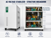 Stabilisateur de tension à servomoteur triphasé CE ISO Certification LVU Standard SVC TNS 100KVA 380V pour générateur
