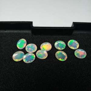 Piedras Preciosas Sueltas de Ópalo Blanco Etíope Welo Fire Sintético (Creado en Laboratorio) Facetado Ovalado de 8x10 mm, Certificado por Terceros, 1.65 Quilates - Product Image 1
