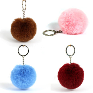YYX personnalisé personnalisé arc-en-ciel bricolage ensemble ouvert anneau de saut artisanat pendentif faisant décoration <span class=keywords><strong>pompon</strong></span> <span class=keywords><strong>porte</strong></span>-clés femmes - Product Image 2