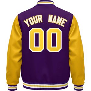 Veste de baseball personnalisée en tissu PU unisexe pour adulte, style décontracté d'automne, avec logo et texte brodés sur mesure - Product Image 2