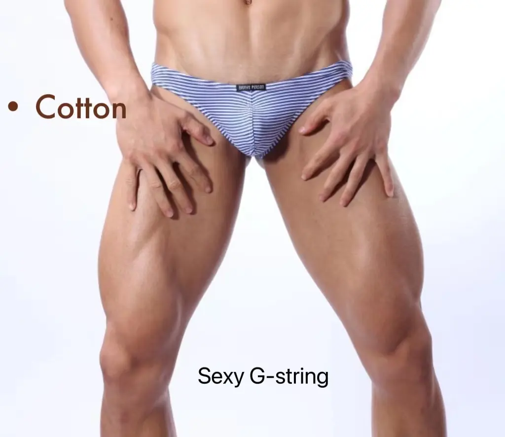 กางเกงในจีสตริงผ้าฝ้ายเซ็กซี่สำหรับผู้ชาย,กางเกงในจีสตริงเซ็กซี่