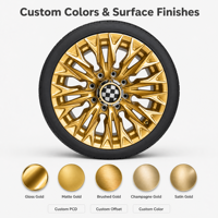 Velg Alloy Tempa Baru Berkilau Khusus 20x9 Mesh Gold 8x180 untuk Truk F150 Off-Road Tugas Berat