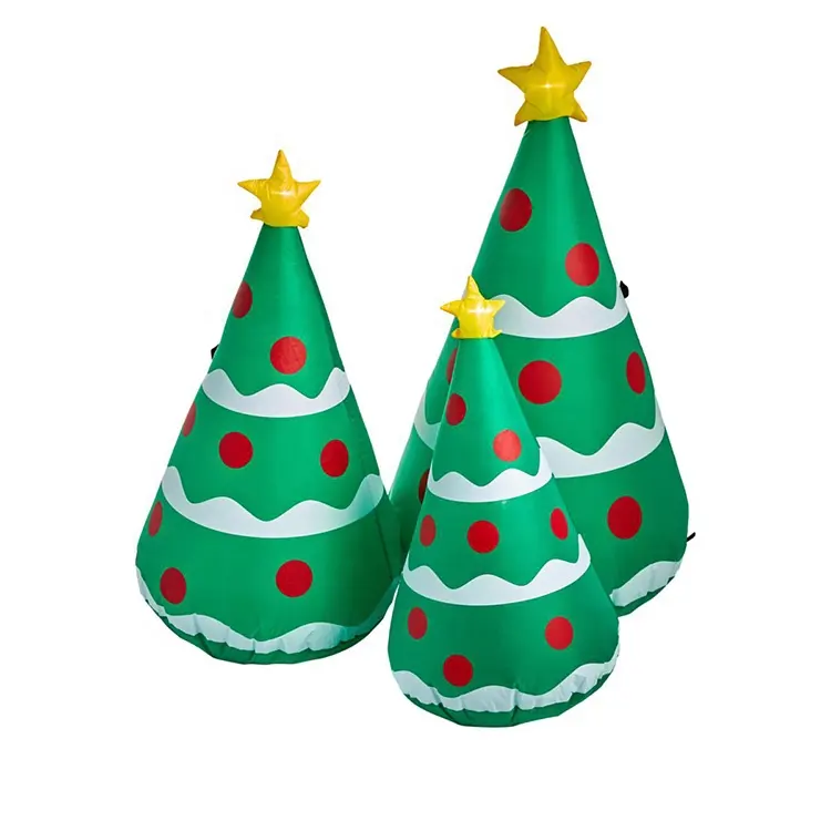 4' Trio Tree Inflatable Decorations Christmas Decor Lighted Up Blow Up Yard Holiday Xmas