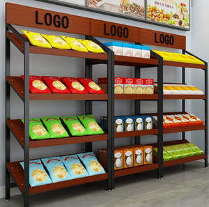 <span class=keywords><strong>Étagère</strong></span>s de présentation semi-angulaires robustes à 4 niveaux pour supermarchés, magasins de proximité, échantillons de snacks, cosmétiques, vins rouges et fruits - Product Image 5