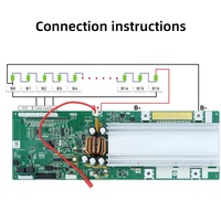 Carte de protection PCB pour onduleur de stockage d'énergie à batterie au lithium XJ LCD, BMS intelligent 100A 60V/48V 15S/16S pour batteries LiFePO4 avec WiFi et Bluetooth