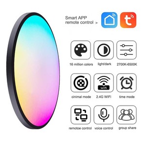 Đèn Trần Thông Minh Đầy Màu Sắc R/G/B/C/W Được Điều Khiển Bởi <span class=keywords><strong>WIFI</strong></span>/Từ Xa/Giọng Nói Được Cung Cấp Bởi Tuya Hỗ Trợ Alexa/Google Assistant - Product Image 2