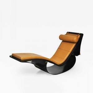 Silla mecedora italiana de <span class=keywords><strong>diseño</strong></span> moderno Rio, cómoda silla de ocio con cuero para el hogar, apartamento, Hotel, jardín al aire libre - Product Image 2